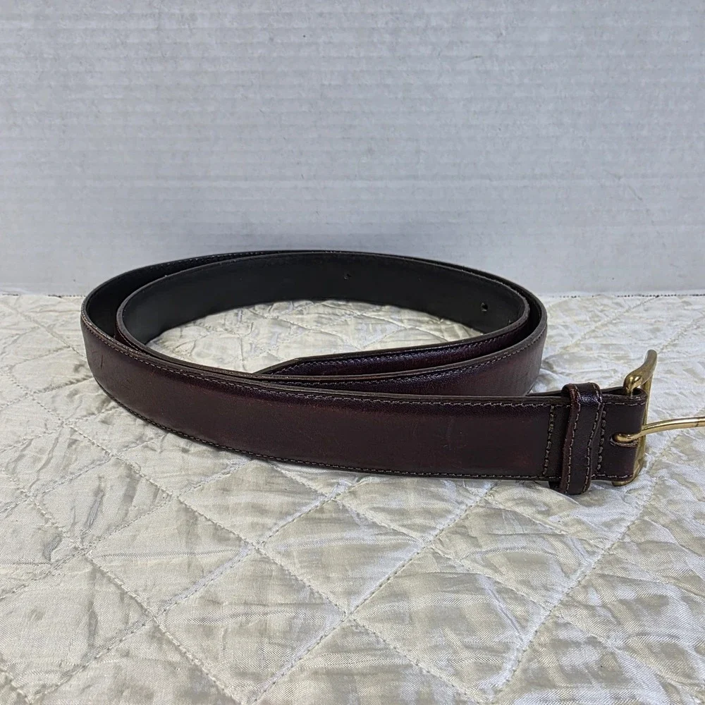 Leegin Genuine Leather Belt Size 44 Made‎ In USA Brass Buckle
